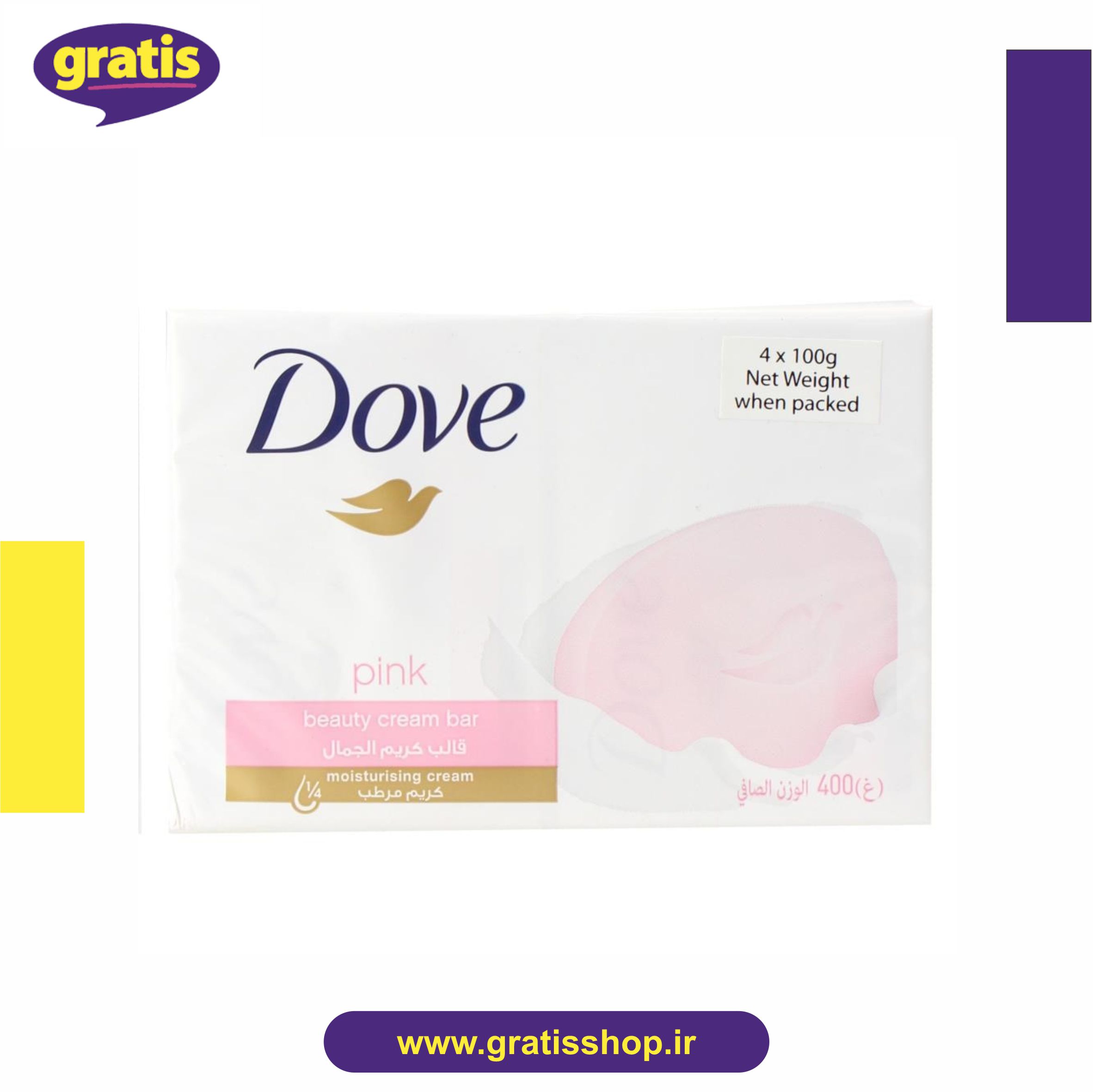 صابون داو صورتی Dove Pink با رایحه گل رز 100 گرم